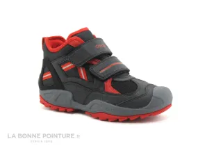 Achat chaussures Geox Enfant Botte et Bottillon, vente Geox J741VB 0FU54 New Savage Black Red - Basket montante