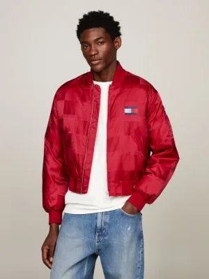 Bomber boxy mixte en jacquard | RED | Tommy Hilfiger