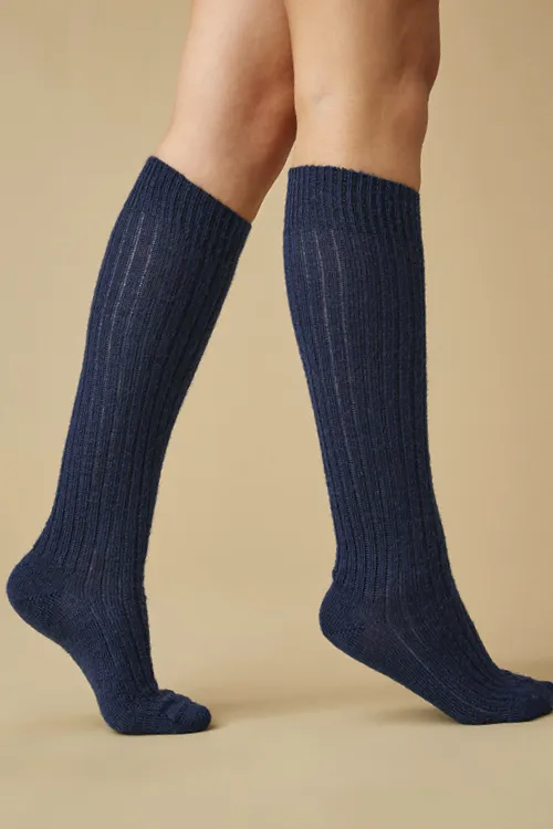 Chaussettes chaudes laine mohair hautes