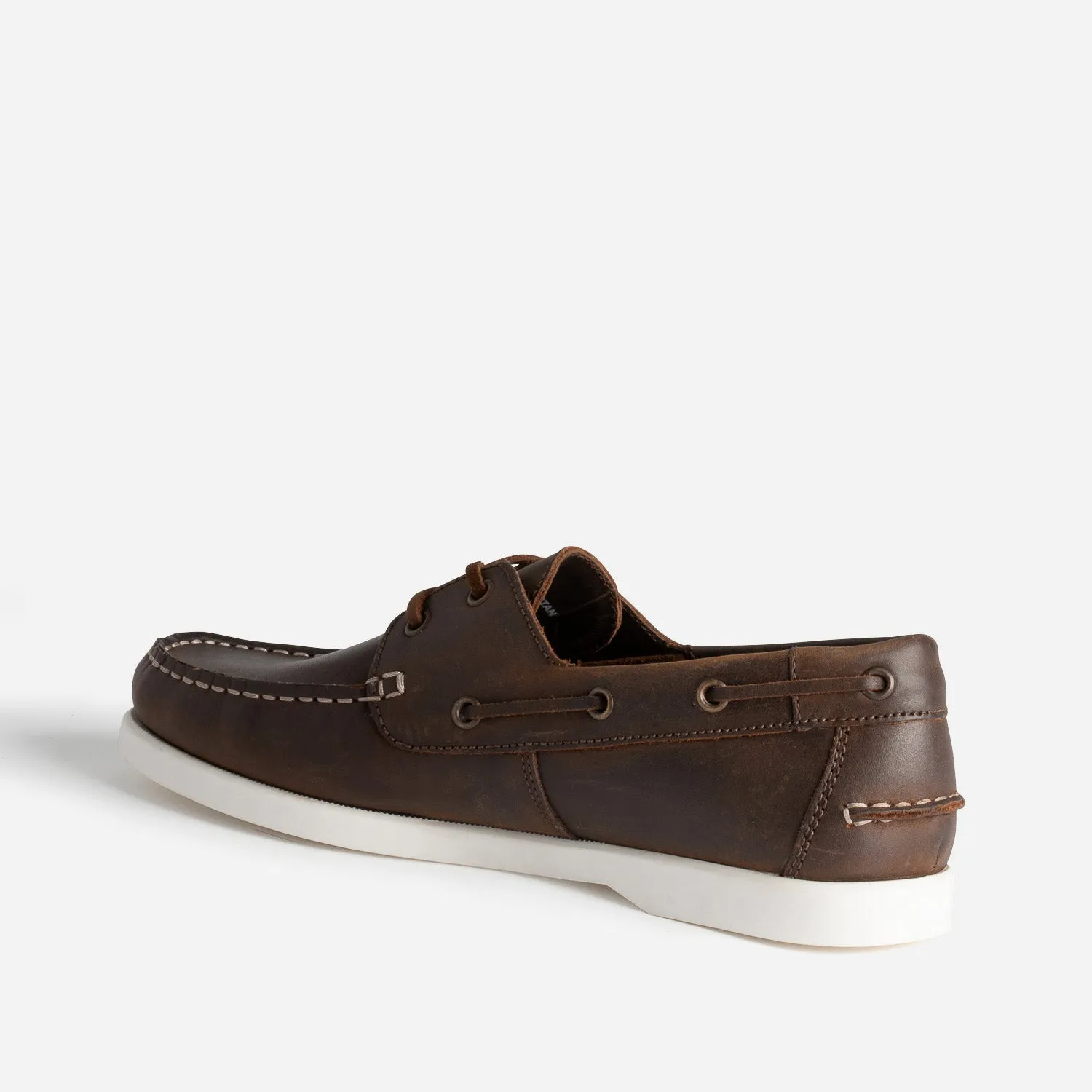 Chaussure-bateau marron foncé en cuir - Chaussures Bateau Homme | ERAM