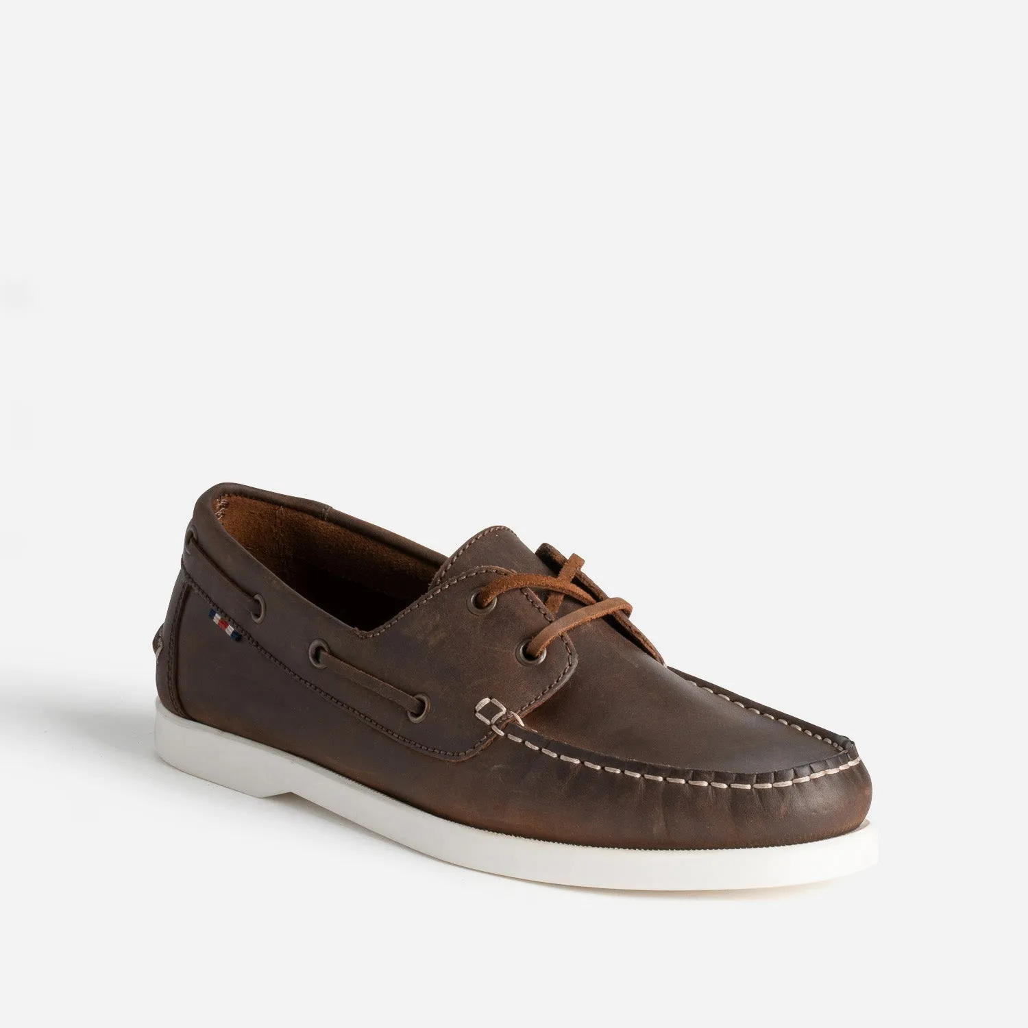 Chaussure-bateau marron foncé en cuir - Chaussures Bateau Homme | ERAM