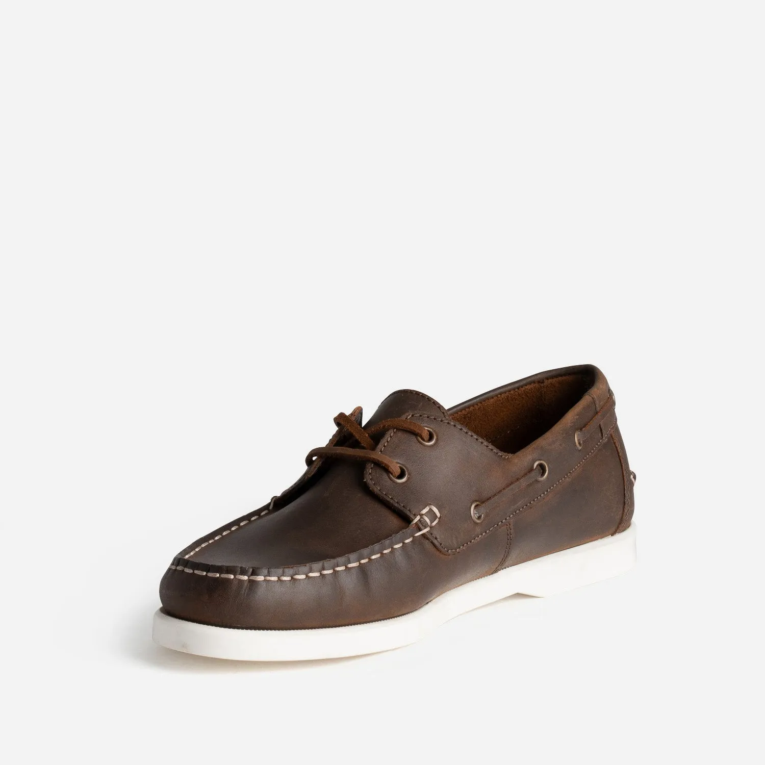 Chaussure-bateau marron foncé en cuir - Chaussures Bateau Homme | ERAM