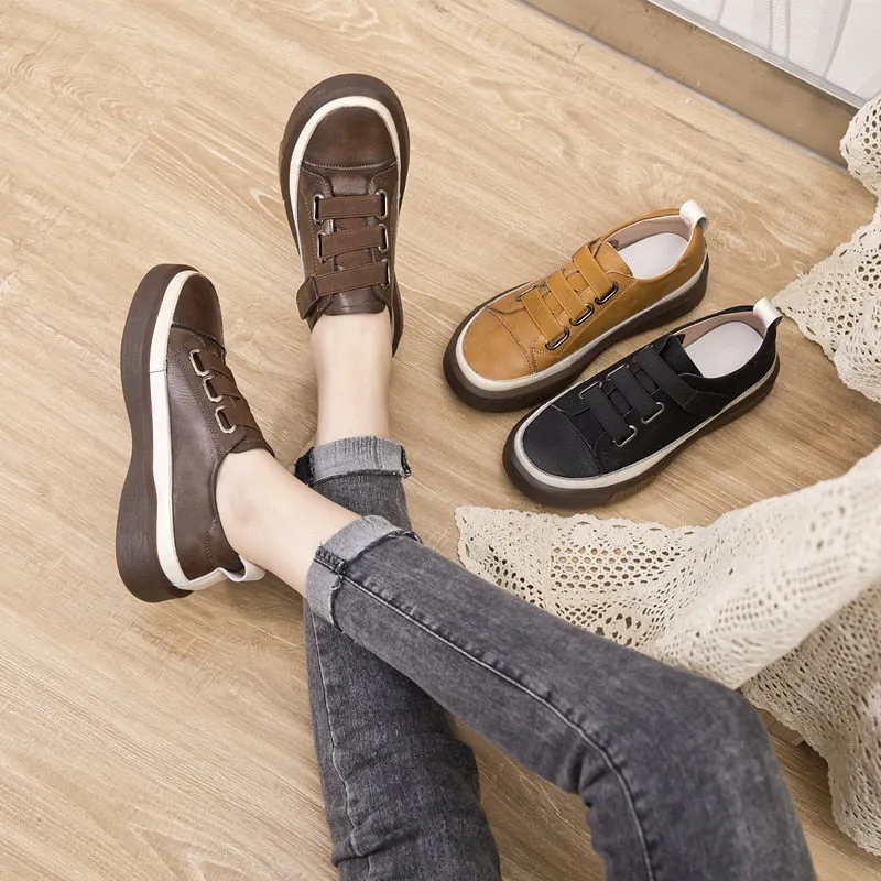 Chaussures orthopédiques Décontractées Plates en Cuir pour Femmes - GTOO