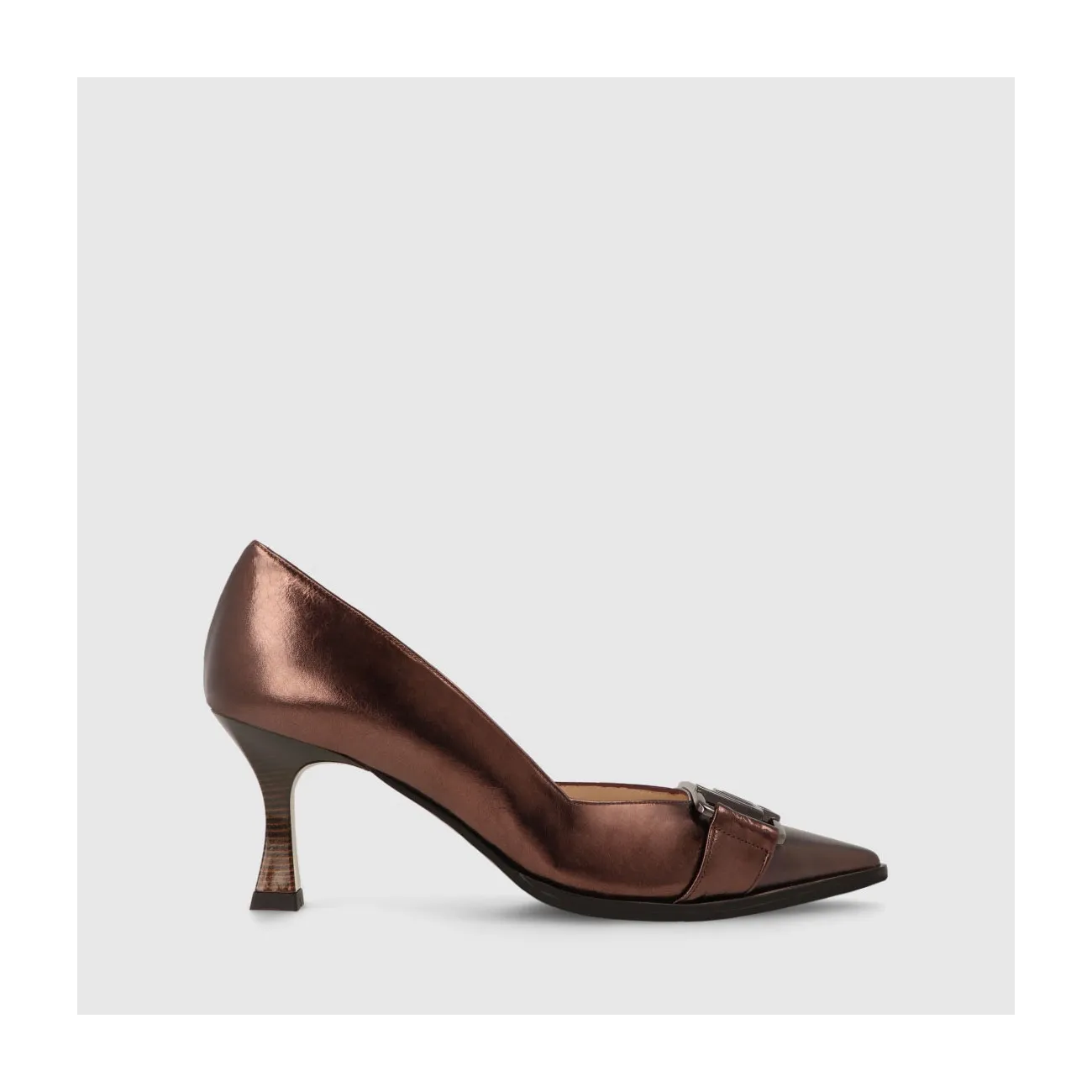 Escarpins cuir métallisé marron femme | Chaussures femme LODI en ligne.