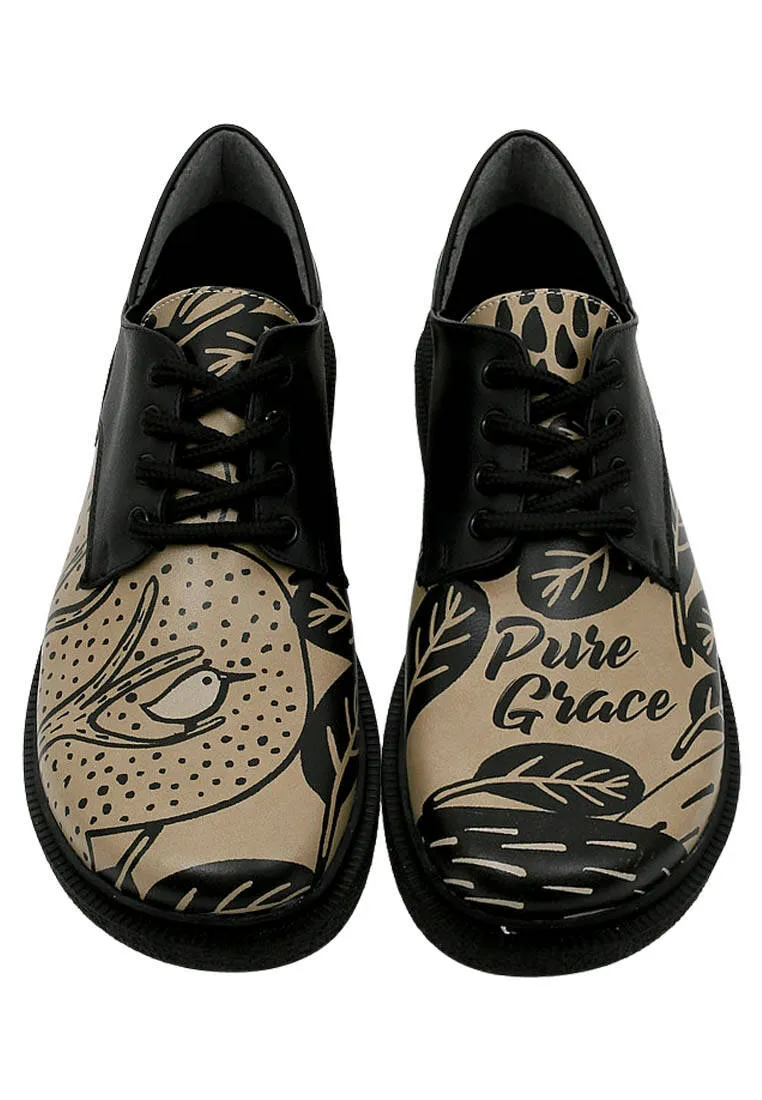 Femme Cuir Vegan Noir Chaussures Décontractées - Pure Grace Motif