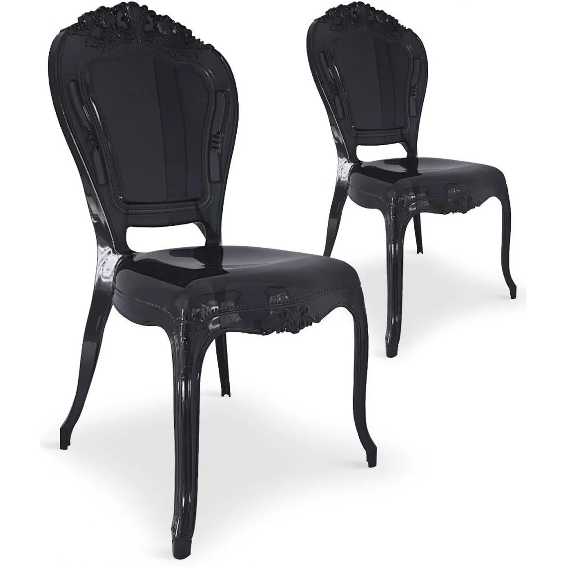 Lot de 2 Chaises Noires PAULINE | Chaise 3 SUISSES