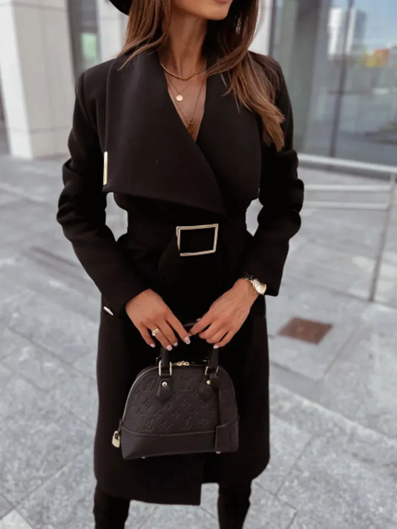 Manteau simple à manches longues pour femme