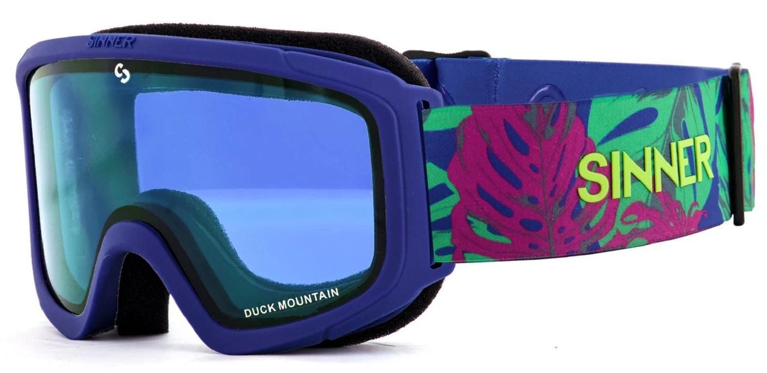 Masque de Ski Sinner Junior Duck Mountain Matt Blue Double Full Blue Mirror