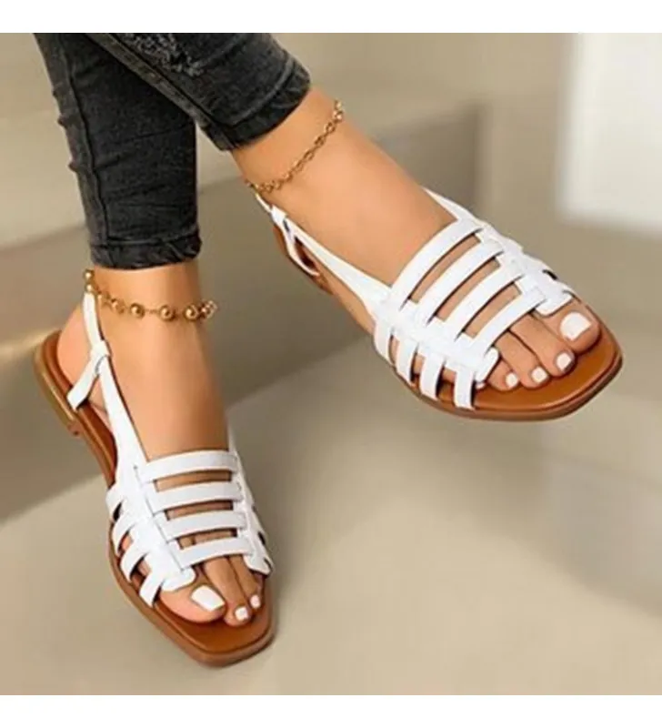 Nouvelles chaussures romaines décontractées en sable tissé