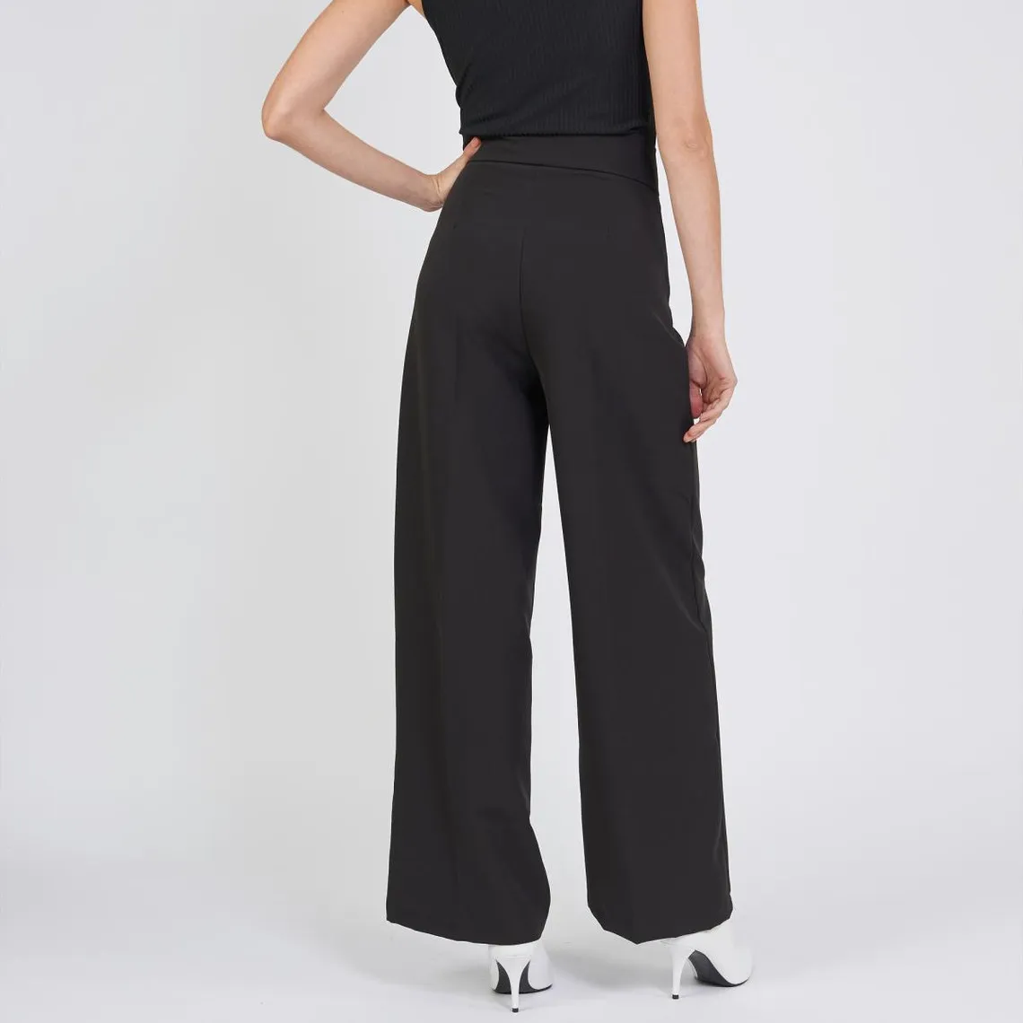 Pantalon large taille haute Raf | Pantalon droit 3 SUISSES