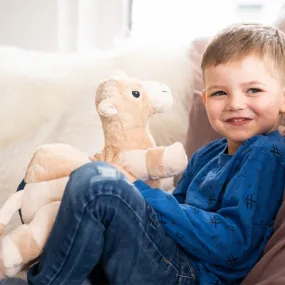 Peluche chauffante au micro-onde Chameau déhoussable 