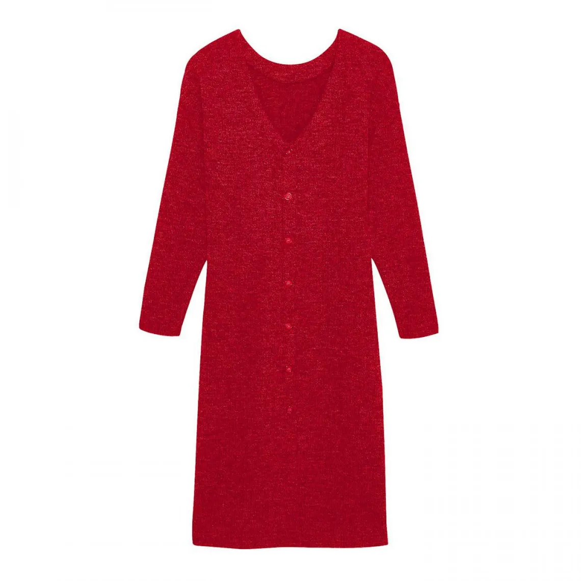 Robe longue dos V Damienne rouge | 3 Suisses