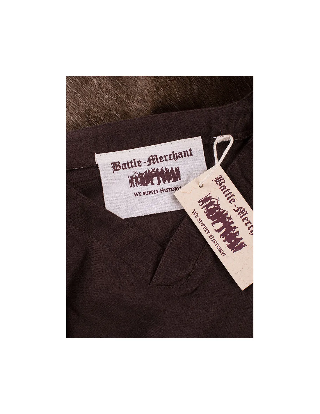 Robe médiévale ouverte Bliaut Amal, marron ⚔️ Boutique Épées