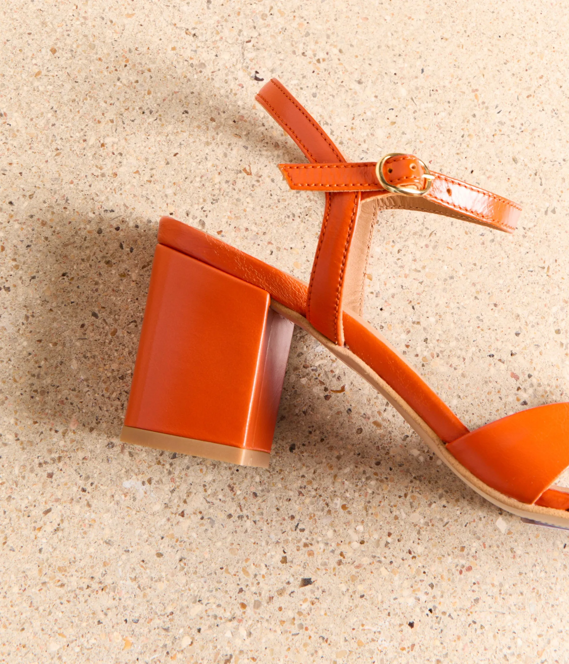Sandales vernies orange Emanuela