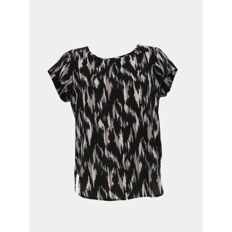 T-shirt col v uni logo bleu marine femme - Lacoste | wimod