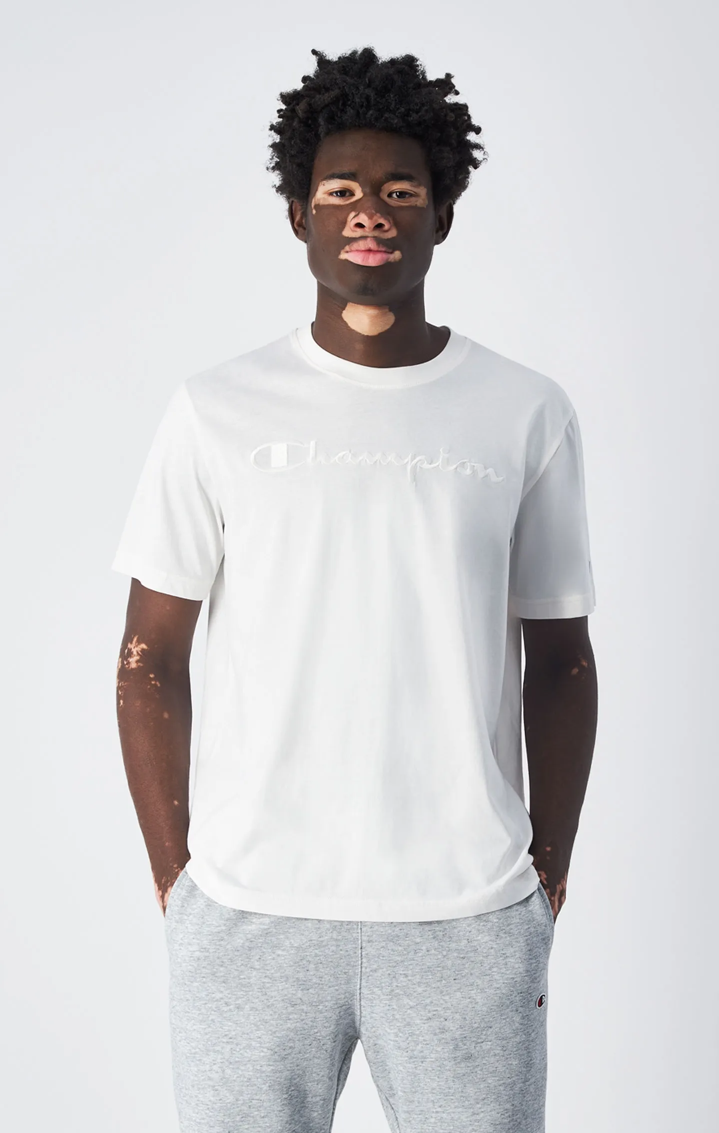 T-shirt en coton avec grand logo ton sur ton | Champion France