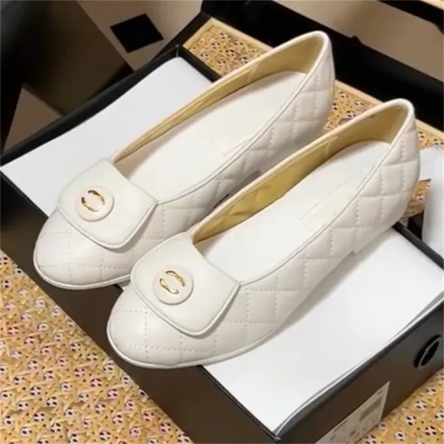 ✨ 5 Estrellas Designer Ballet Flats Chaussures Femmes Marques Matelasses En Cuir Authentique En Cuir Dames Chaussures Habit Fran